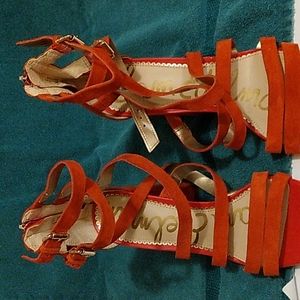Sam Edelman red Yema block heel sandals red in color sz 7.5